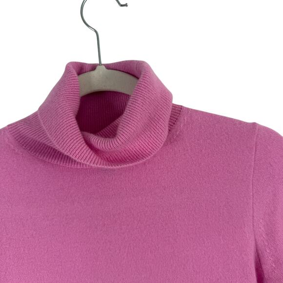 J Crew Everyday Cashmere Turtleneck Sweater Pink Preppy Miniamalist Womens XS - Picture 5 of 9